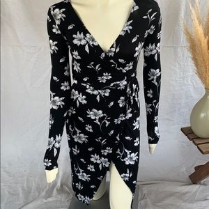 Long sleeve wrap dress